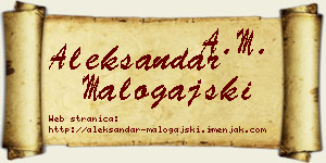 Aleksandar Malogajski vizit kartica